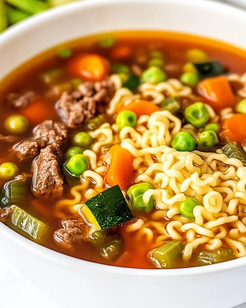 Vegetable Beef Ramen Soup