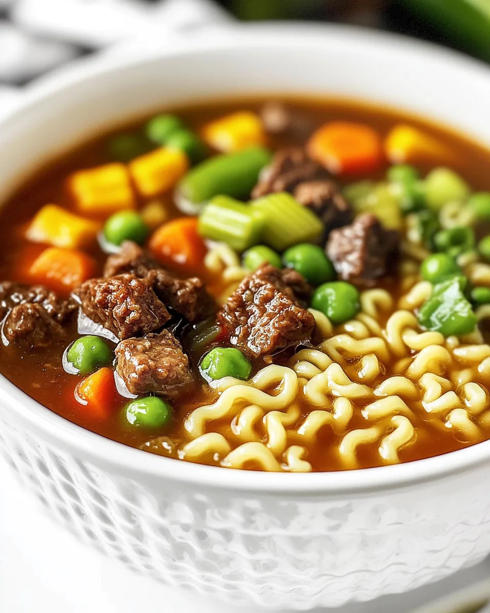 Vegetable Beef Ramen Soup