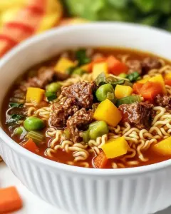 Vegetable Beef Ramen Soup