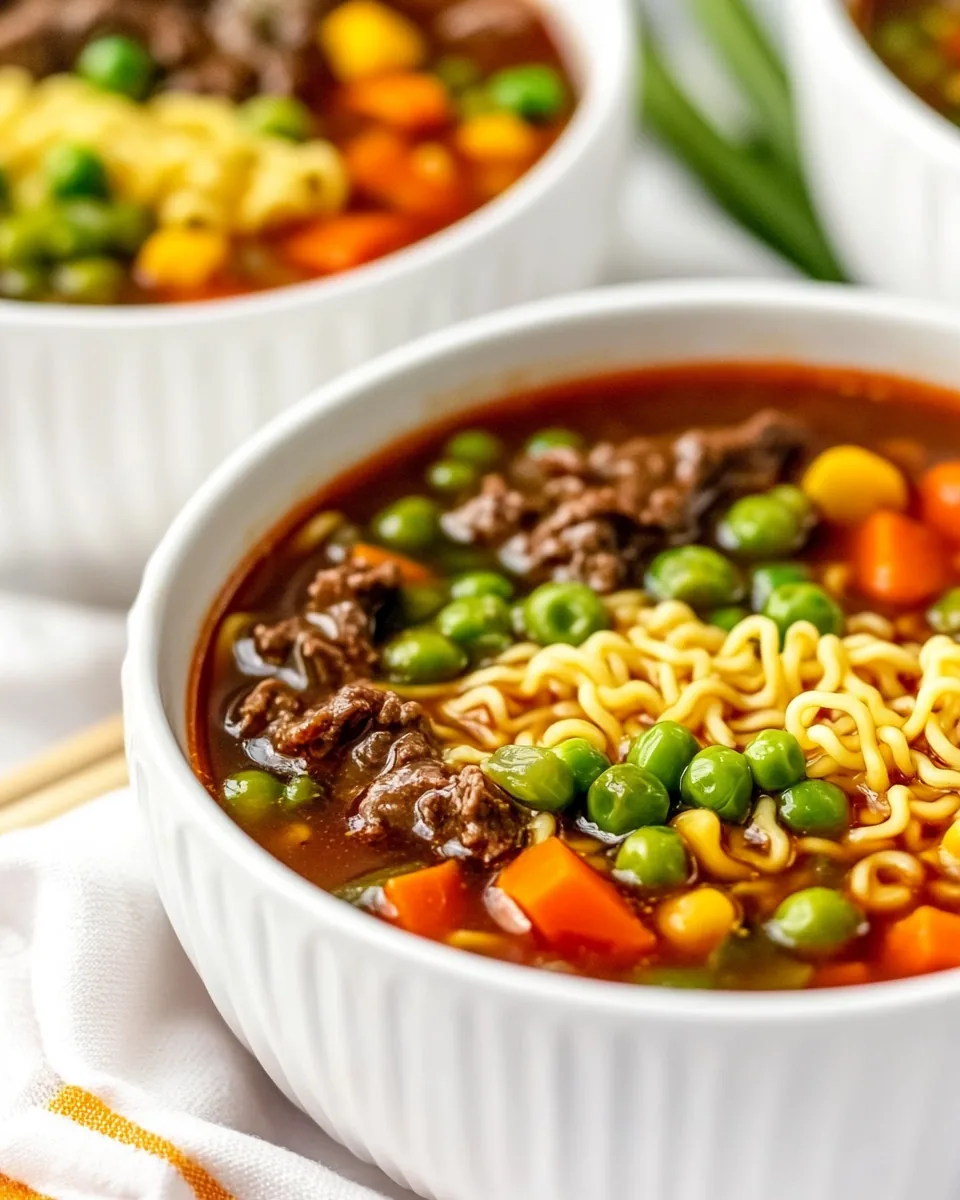 Vegetable Beef Ramen Soup