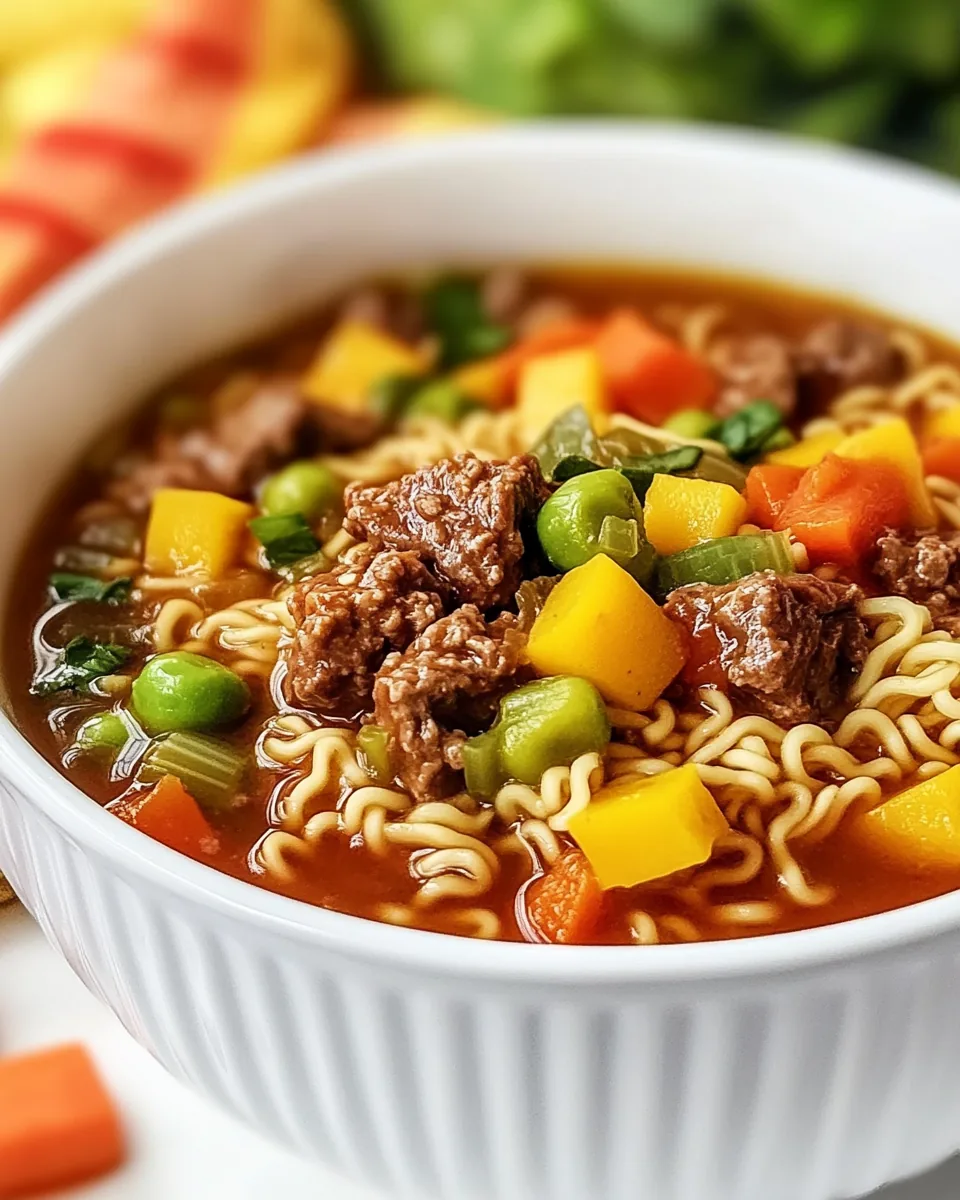 Vegetable Beef Ramen Soup