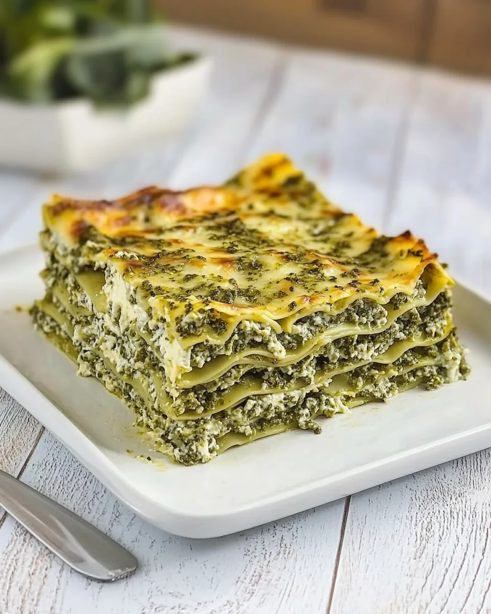 Veggie Pesto Spinach Lasagna