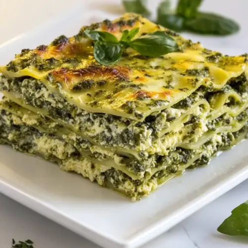 Veggie Pesto Spinach Lasagna