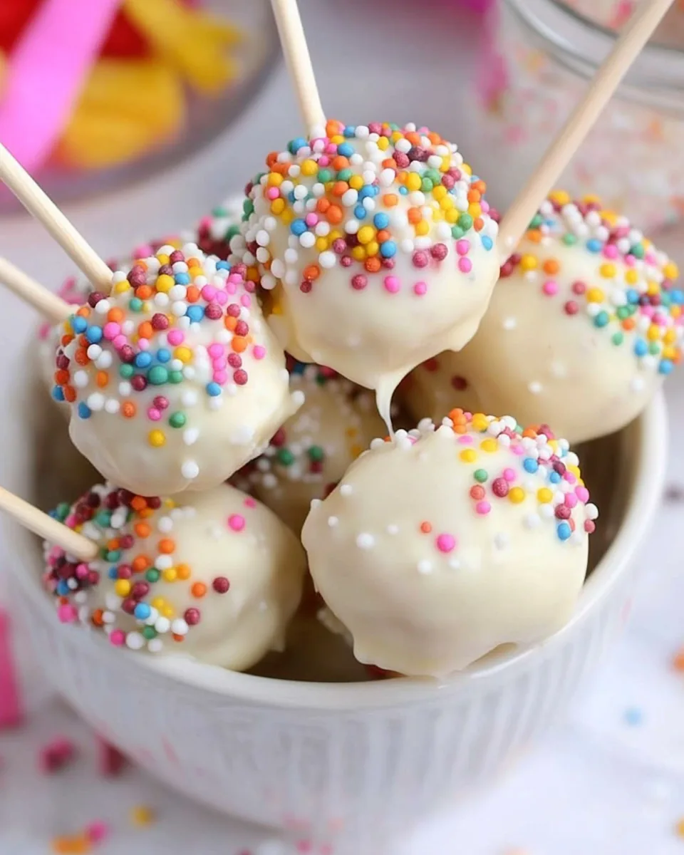 White Chocolate Dipped Cheesecake Pops