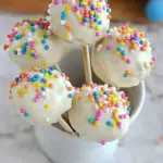 White Chocolate Dipped Cheesecake Pops